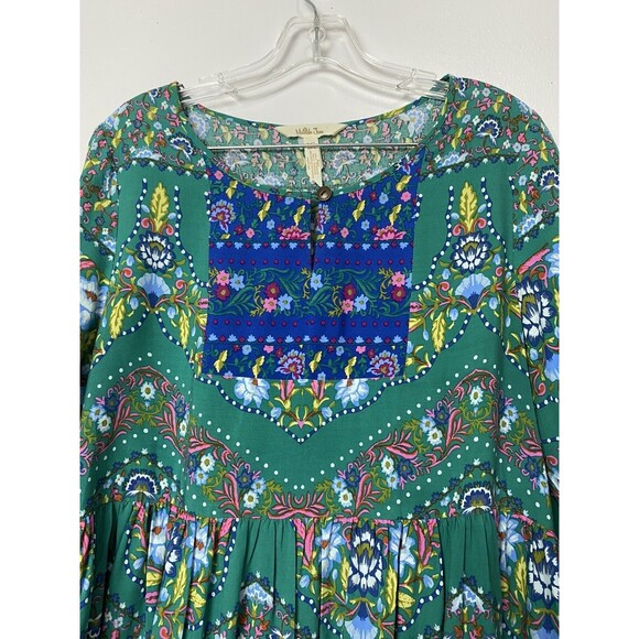 Matilda Jane Womens Top Size M Evergreen Boho Floral Long Sleeves Keyhole Front - Picture 10 of 14